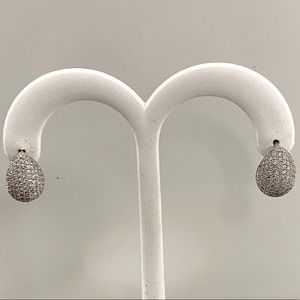 Glitterati Sterling silver tear drop earrings